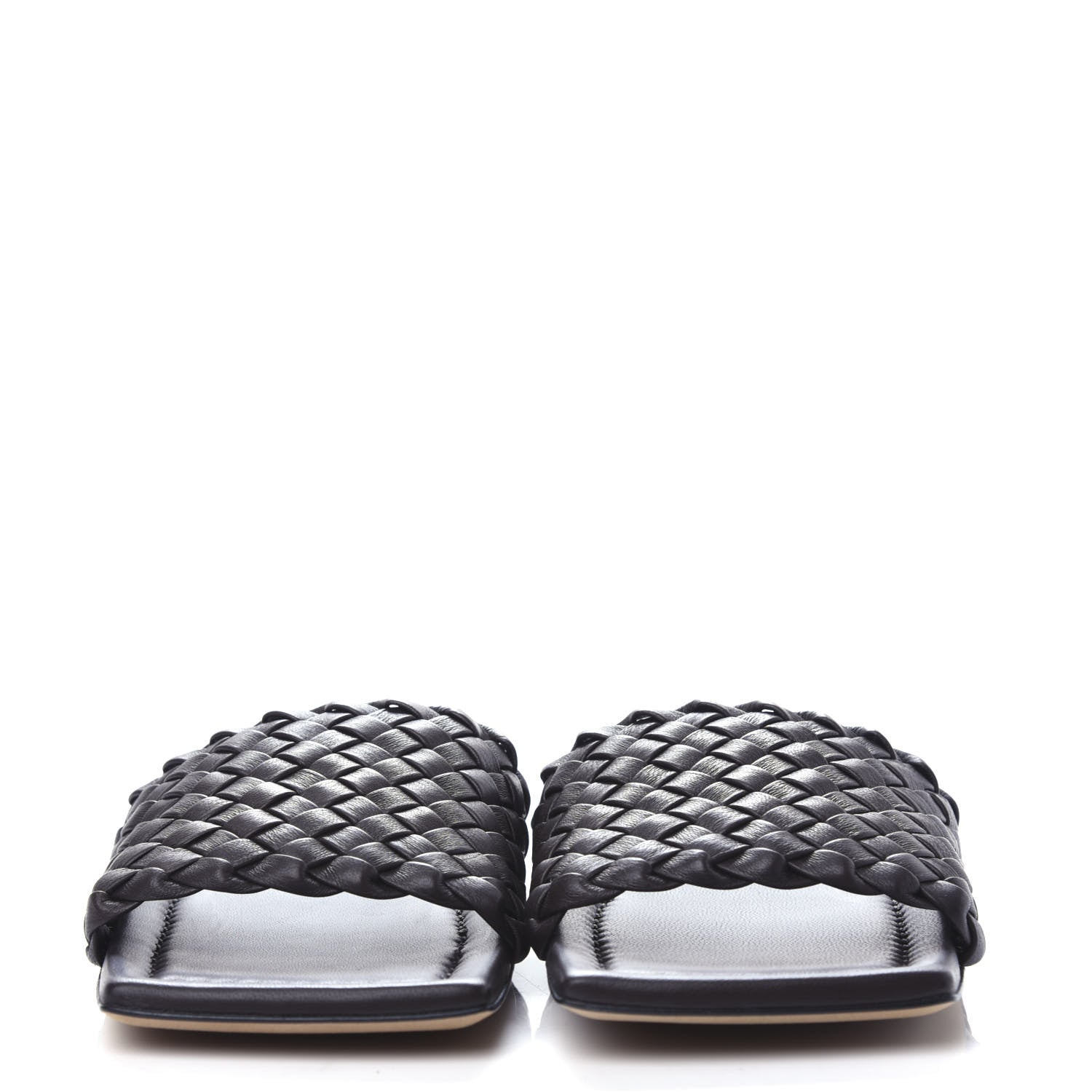Bottega Veneta Nappa Intrecciato Squared Toe Flat Sandals 36 Espresso 2 of 10