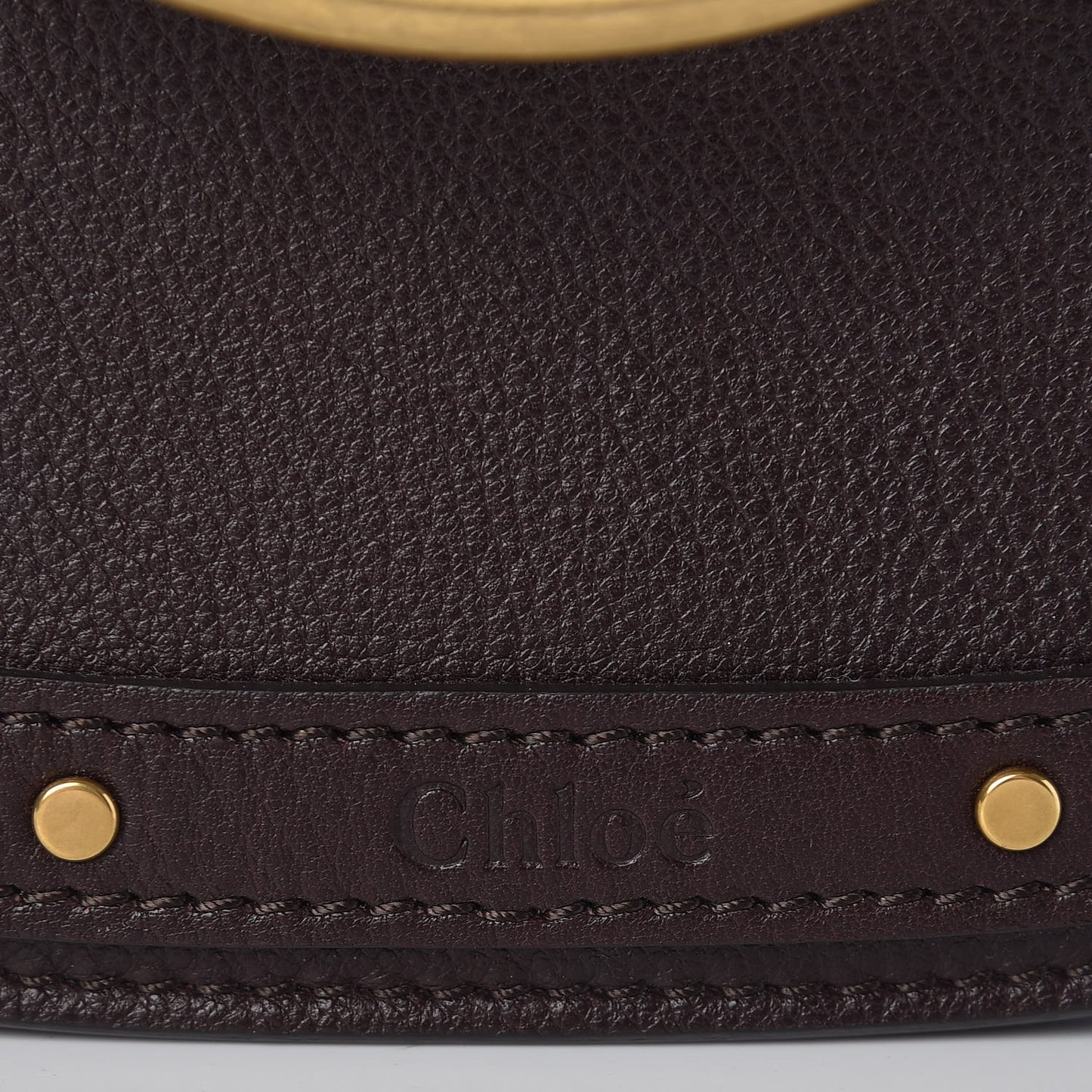 Calfskin Suede Small Nile Bracelet Bag Carbon Brown