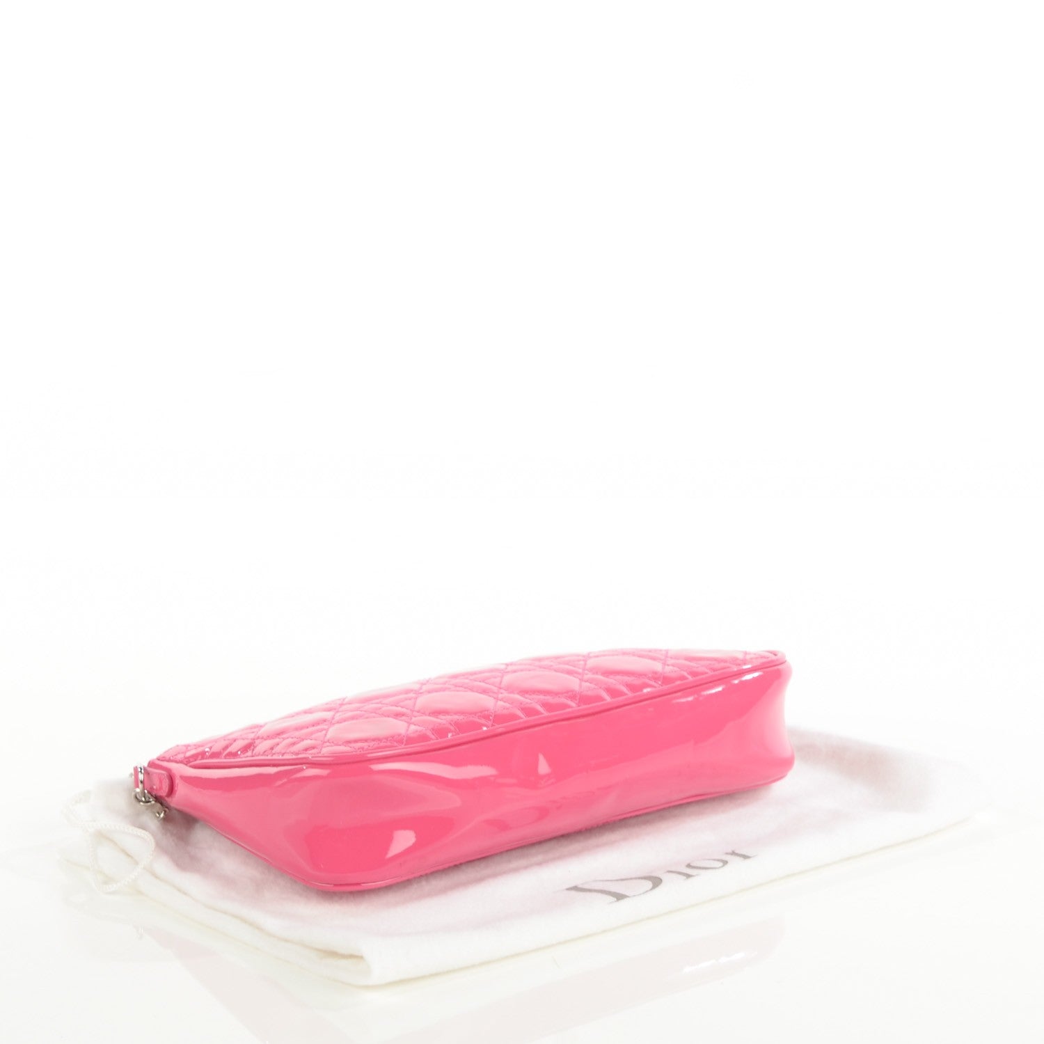 Christian Dior Patent Cannage Lady Dior Mini Pochette Framboise 4 of 7
