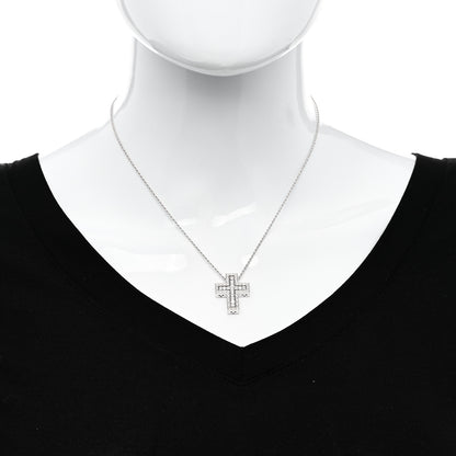 Damiani 18K White Gold Diamond Small Belle Epoque Cross Pendant Necklace 2 of 5