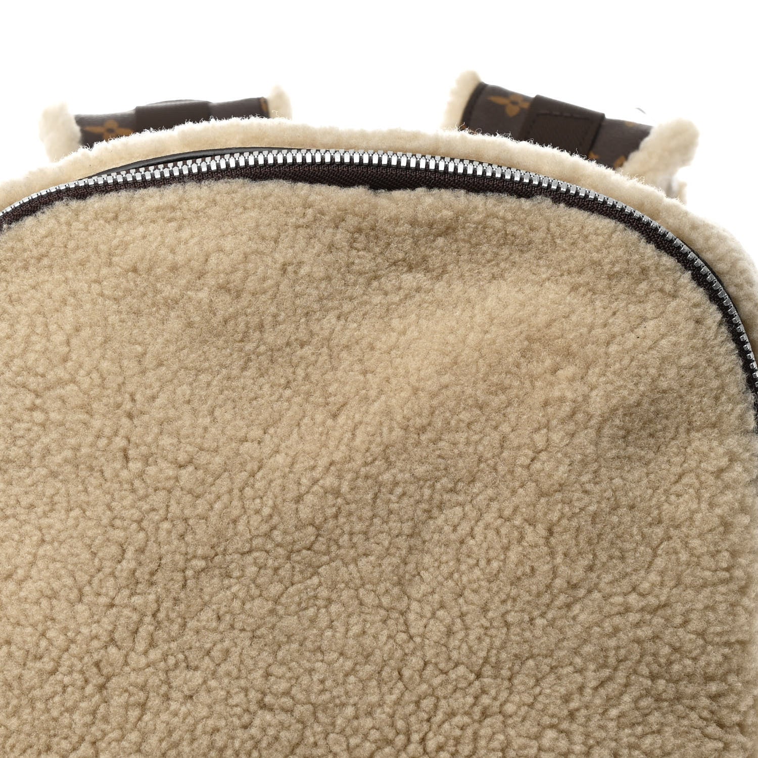 Louis Vuitton Shearling Monogram Marc Newson Fleece Pack Beige 8 of 10