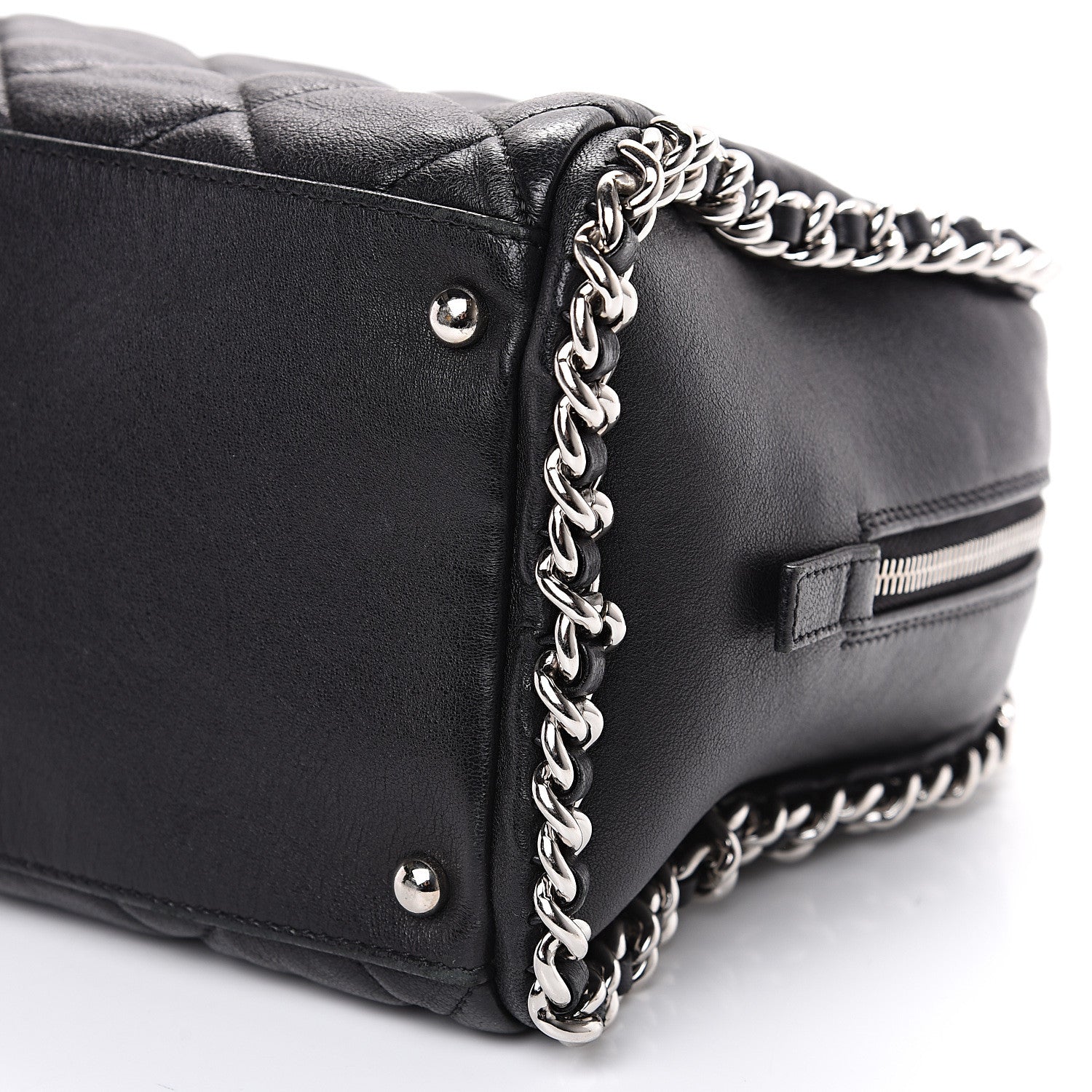 Chanel Calfskin Chain Around Bowler Black 10 of 11