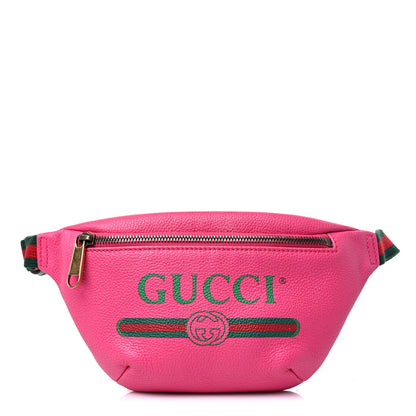Gucci Grained Calfskin Small Logo Belt Bag Box Pink Green 1 of 10