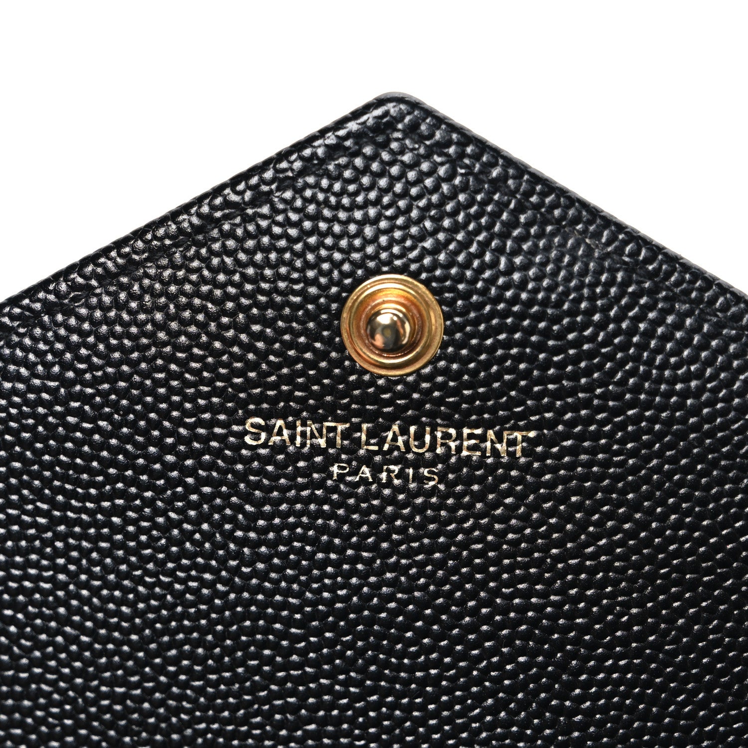 Saint Laurent Grain De Poudre Matelasse Chevron Monogram Chain Wallet Black 6 of 11