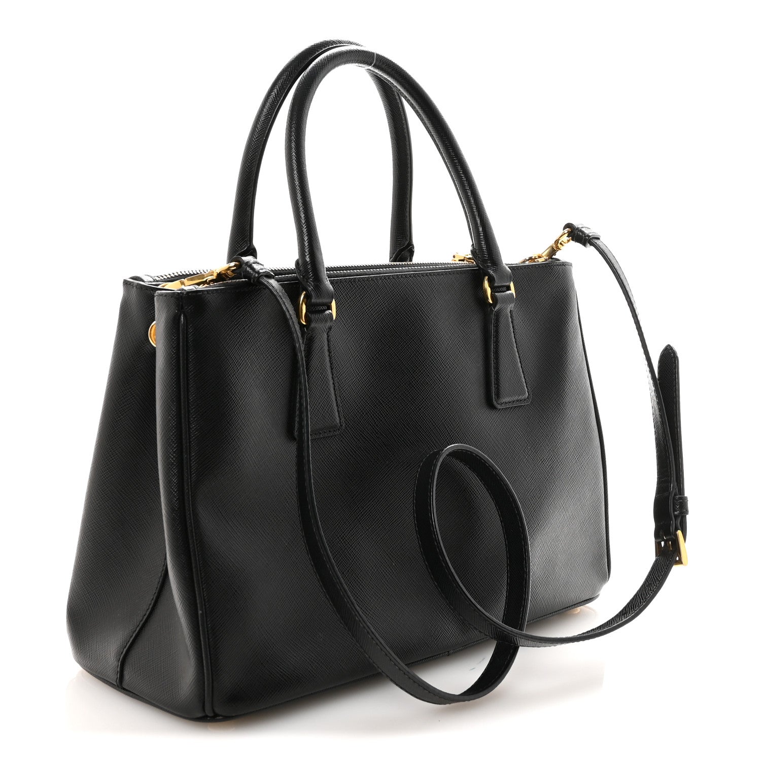 Prada Saffiano Small Galleria Double Zip Tote Black 3 of 9