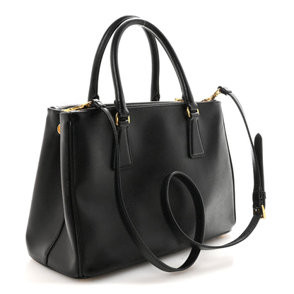 Prada Saffiano Small Galleria Double Zip Tote Black 3 of 9