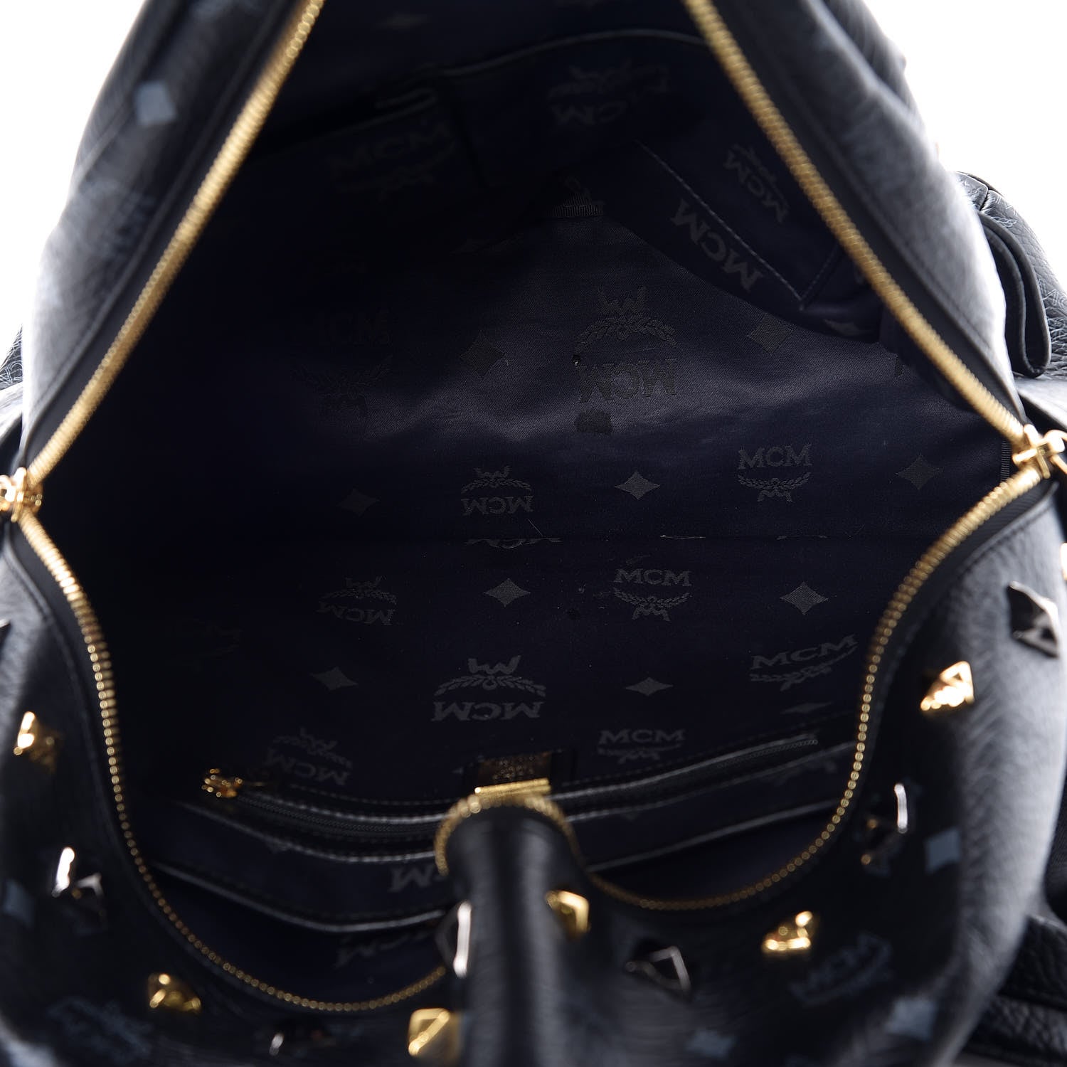 MCM Visetos Studded Medium Stark M Backpack Black 5 of 17