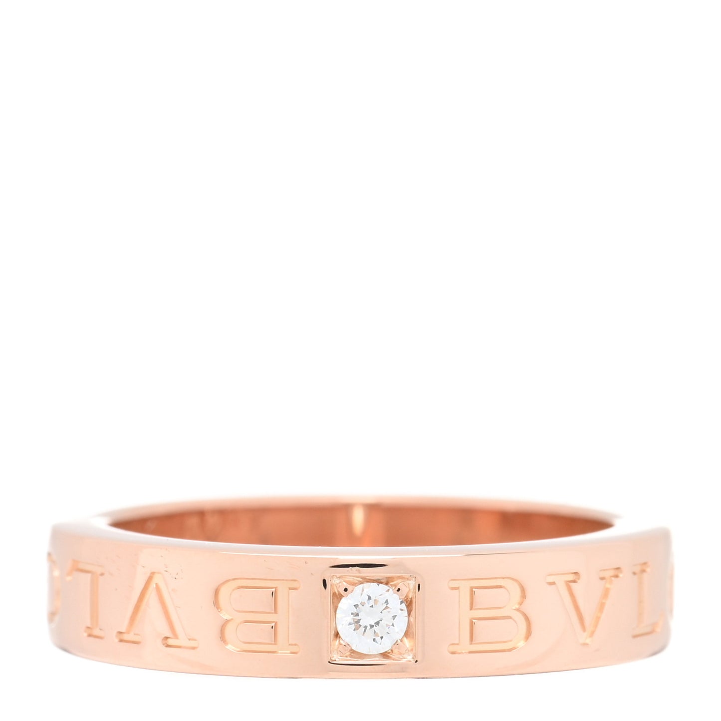 18K Rose Gold Diamond B.Zero1 Essential Band Ring 51 5.75