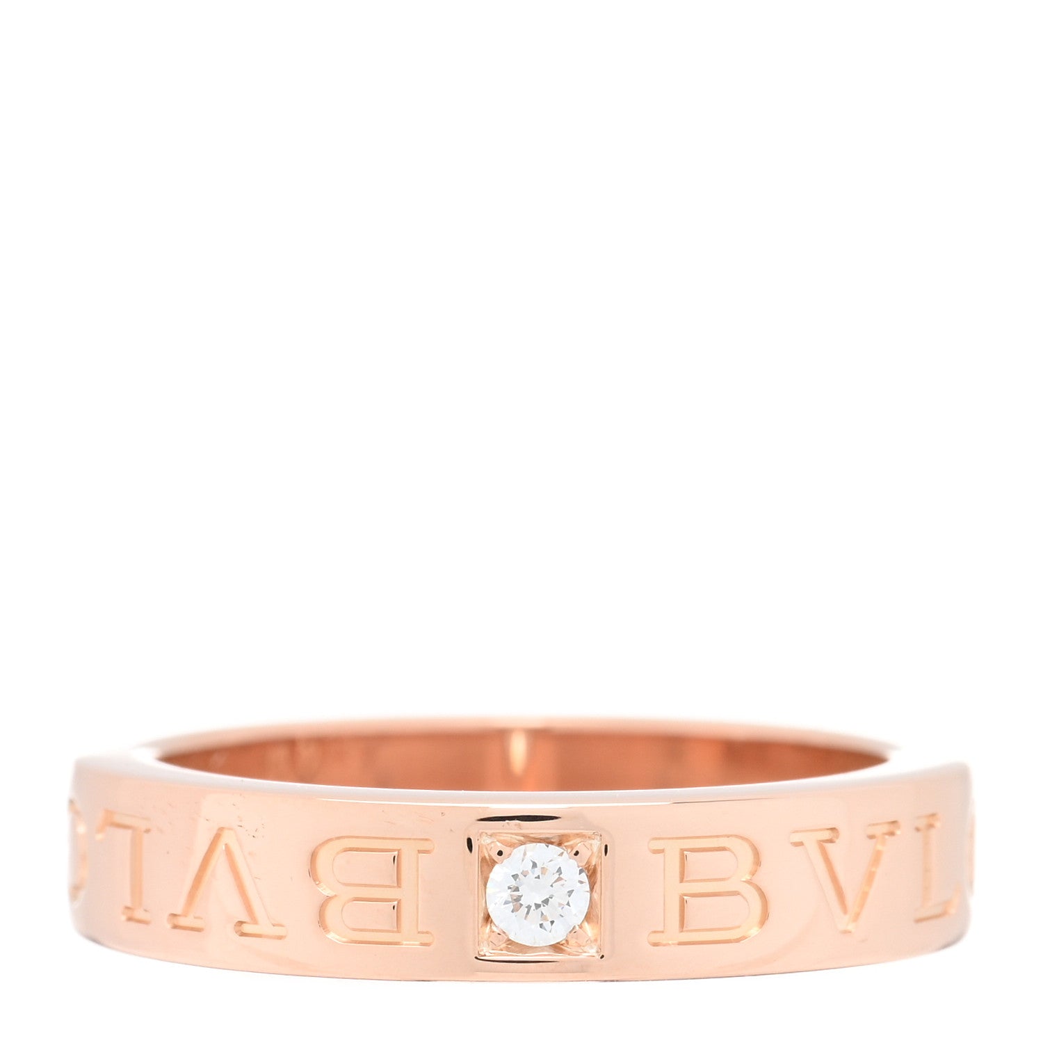 Bulgari 18K Rose Gold Diamond B.Zero1 Essential Band Ring 51 5.75 1 of 5