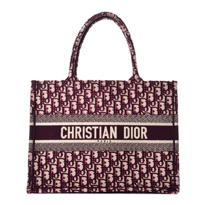 Christian Dior Oblique Medium Book Tote Burgundy Multicolor 1 of 8