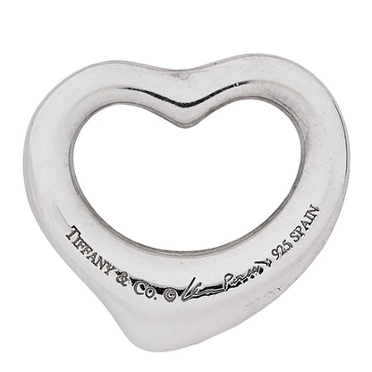 Tiffany Sterling Silver 16mm Elsa Peretti Open Heart Pendant 3 of 4
