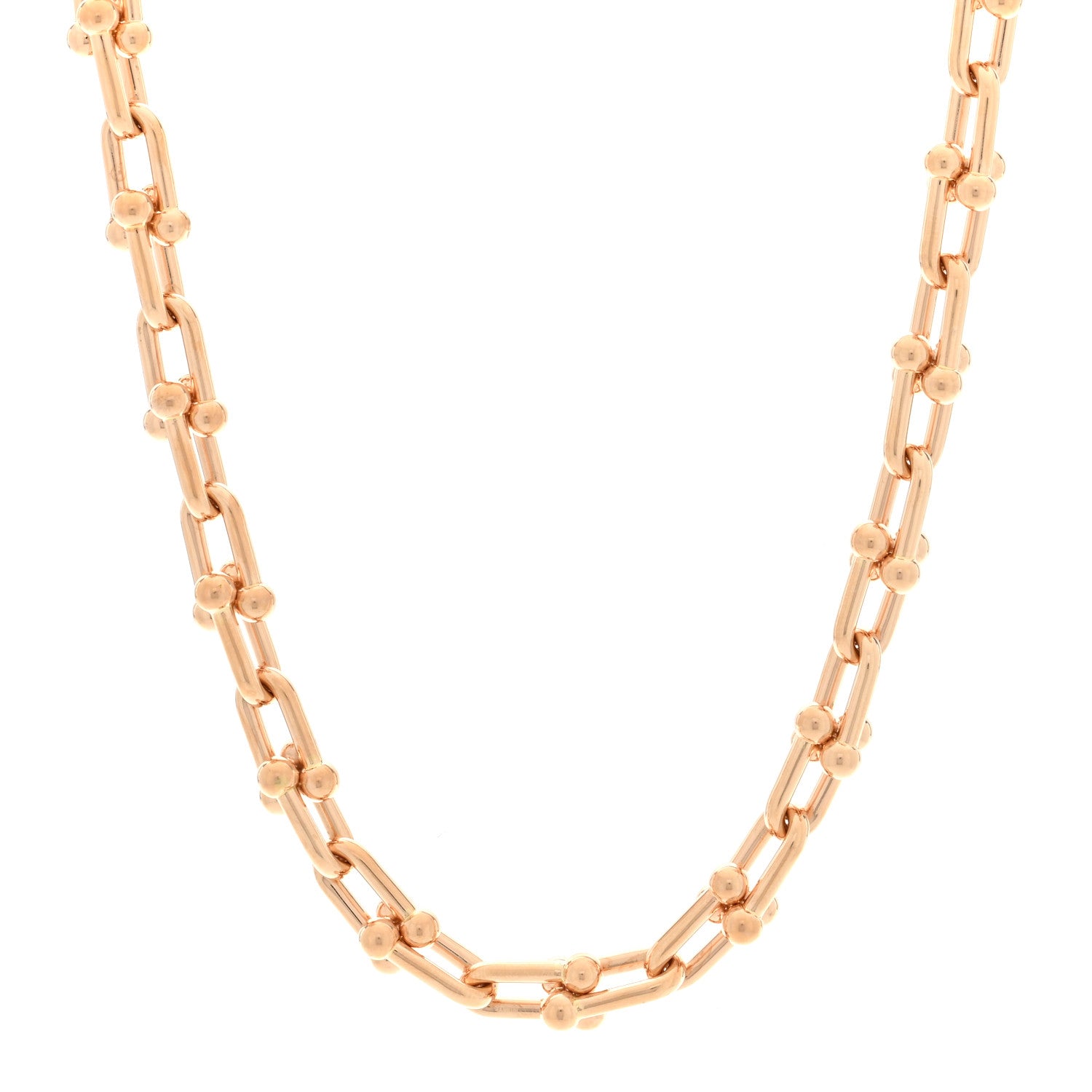 Tiffany 18K Rose Gold Medium HardWear Link Necklace 1 of 5
