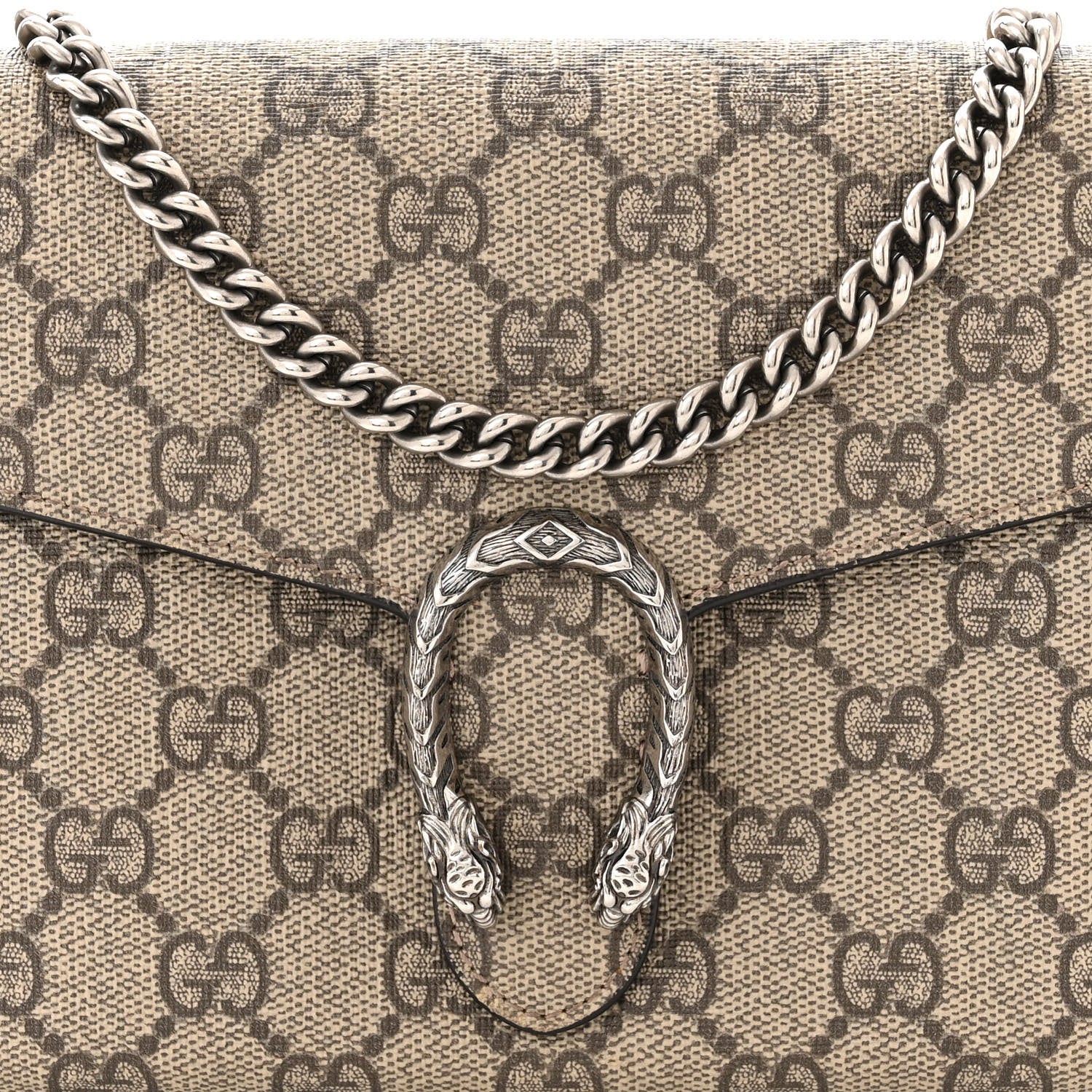 Gucci GG Supreme Monogram Mini Dionysus Chain Wallet Beige Taupe 8 of 12