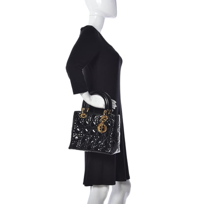 Christian Dior Patent Cannage Medium Lady Dior Black 2 of 17