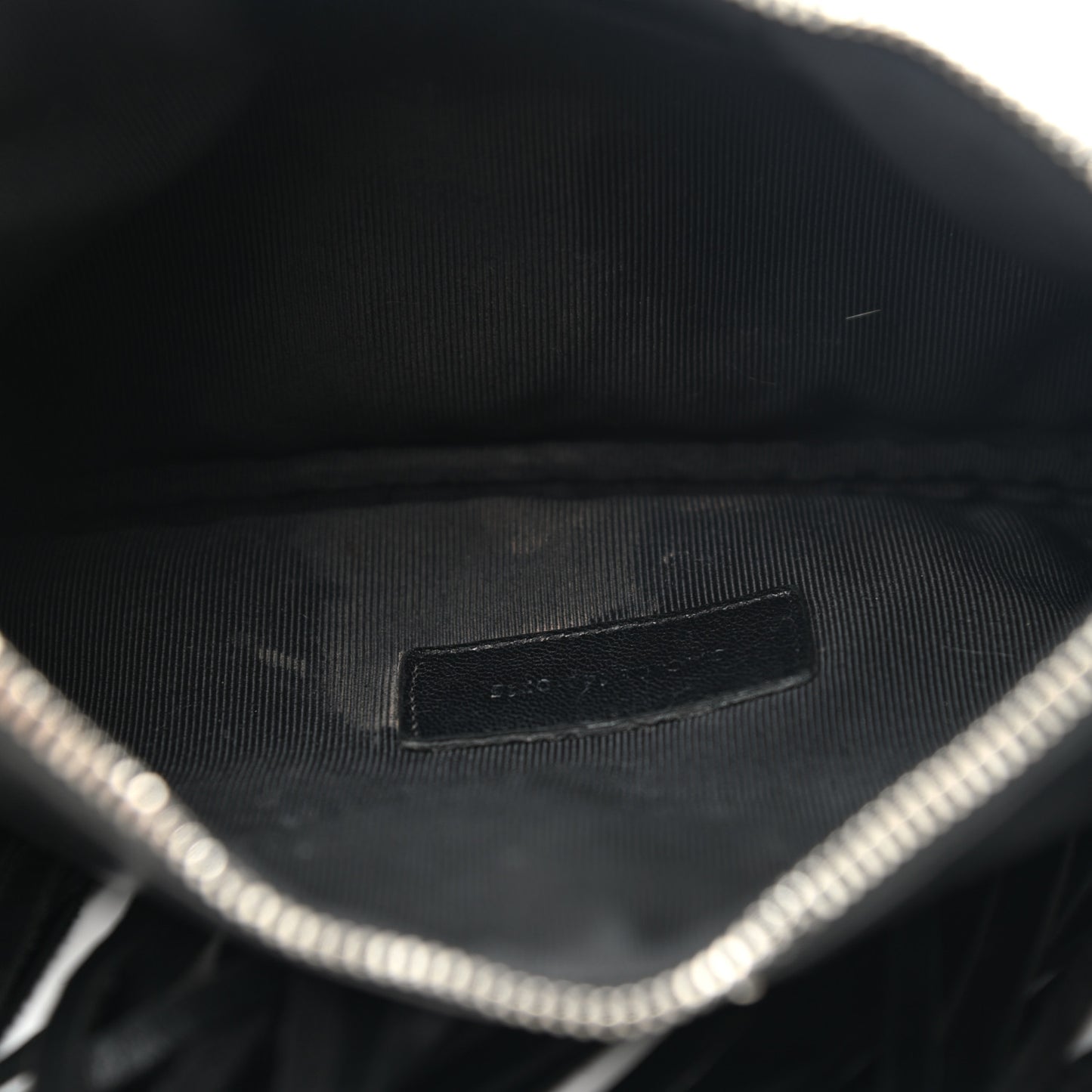 Calfskin Monogram Fringe Pouch Black