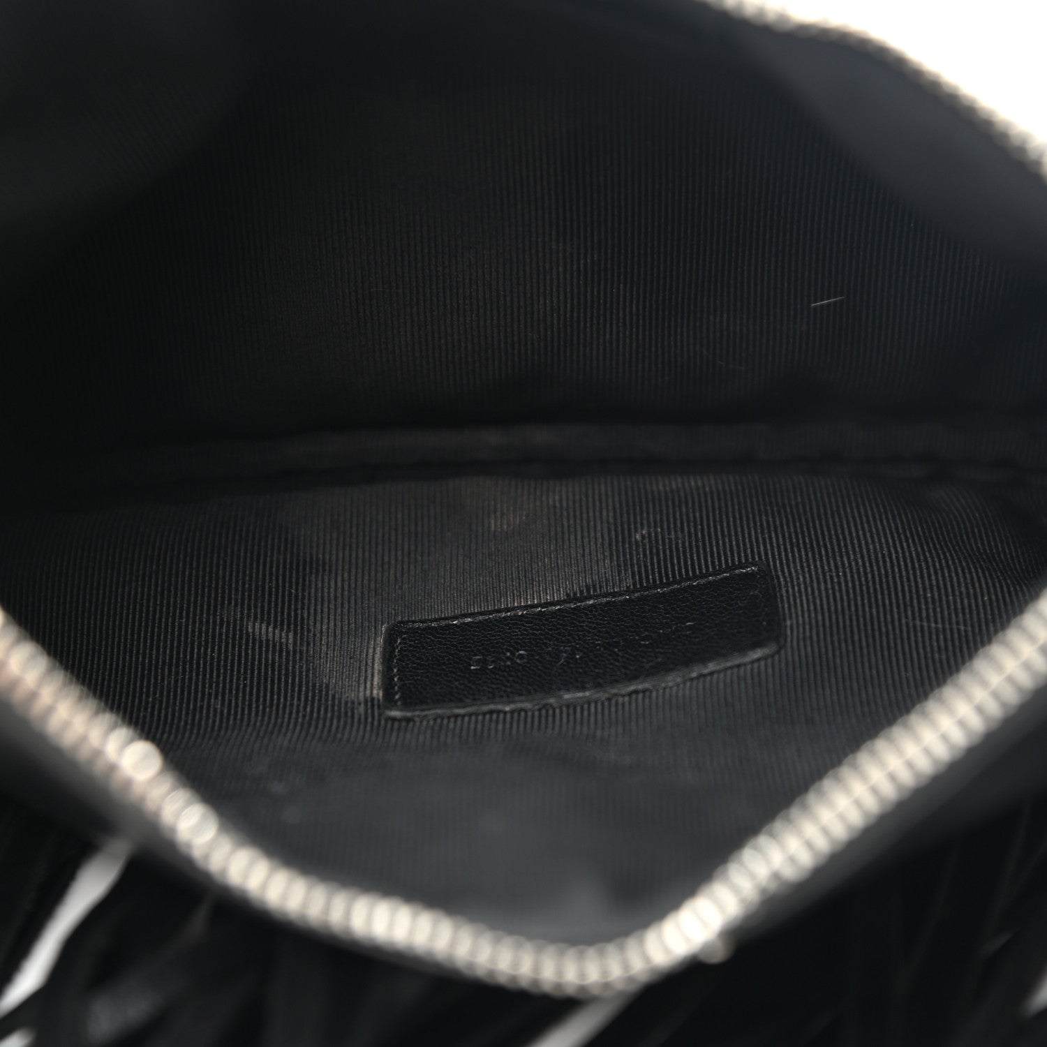 Saint Laurent Calfskin Monogram Fringe Pouch Black 11 of 13