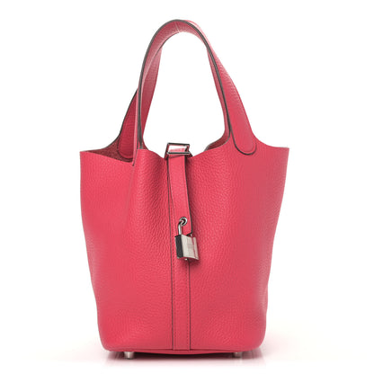 Hermes Taurillon Clemence Picotin Lock 18 PM Rose Extreme 1 of 9