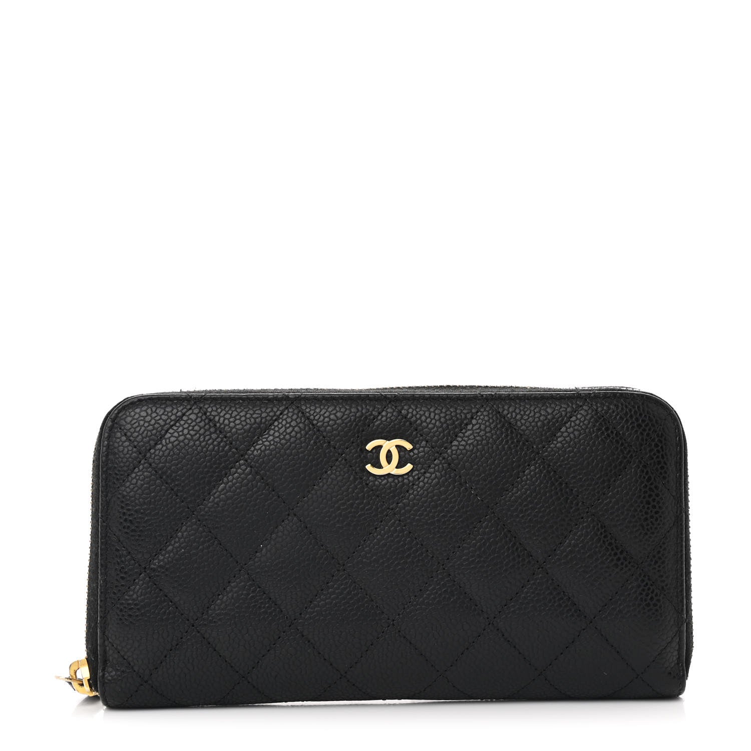 Chanel Caviar Quilted Large Gusset Zip Around Wallet Black 1 of 14