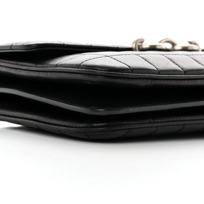 Saint Laurent Lambskin Quilted Le Maillon Satchel Black 9 of 10