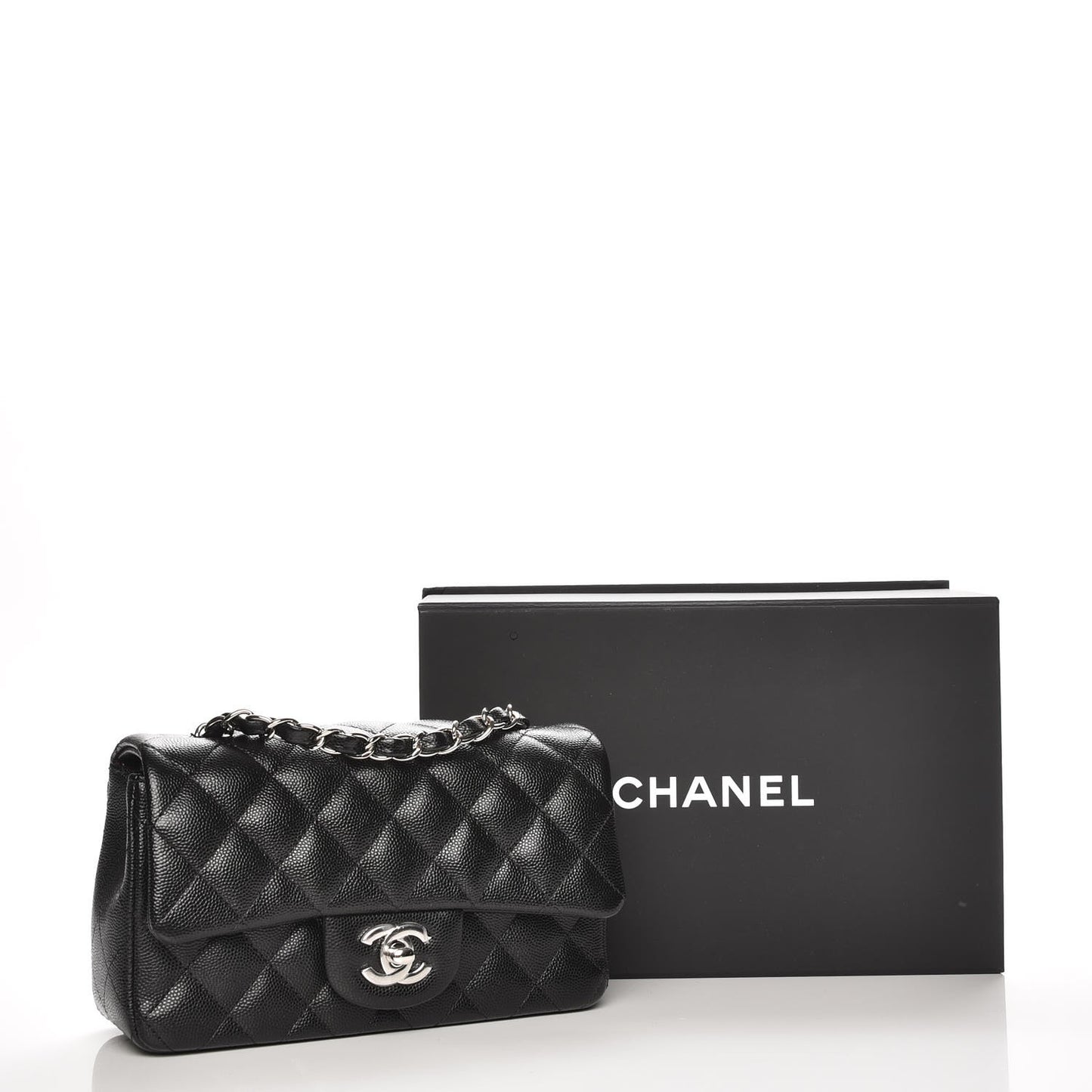 Caviar Quilted Mini Rectangular Flap Black