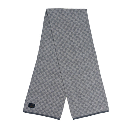 Louis Vuitton Wool Petit Damier Scarf NM Grey 2 of 3