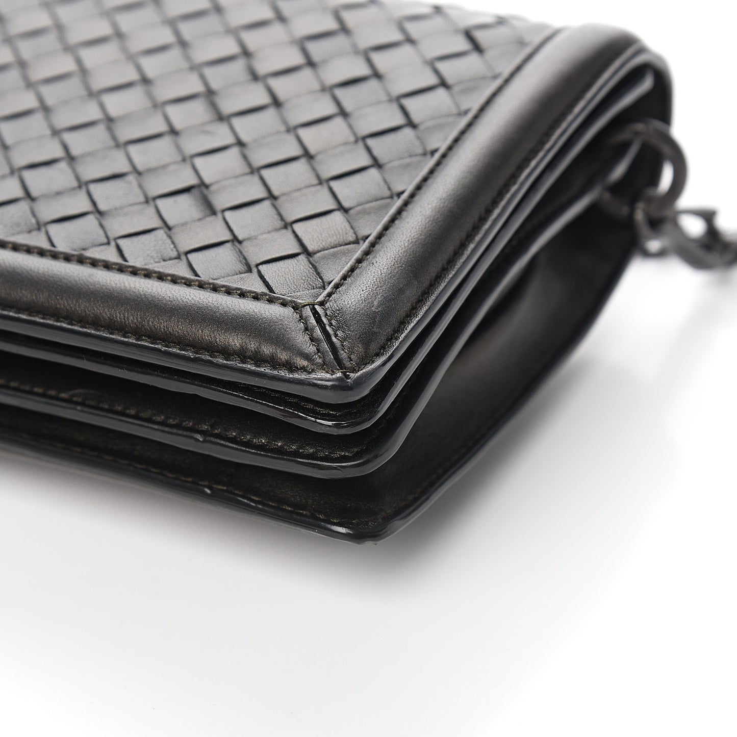 Nappa Intrecciato Chain Bag Black