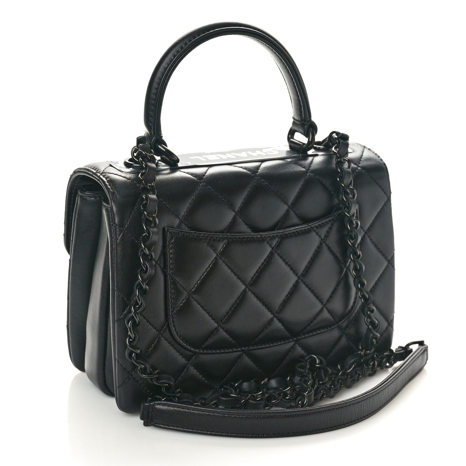 Chanel Lambskin Quilted Mini Trendy CC Dual Handle Flap Bag So Black 2 of 9
