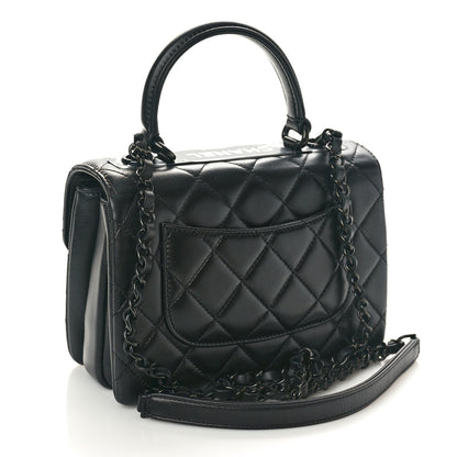Chanel Lambskin Quilted Mini Trendy CC Dual Handle Flap Bag So Black 2 of 9