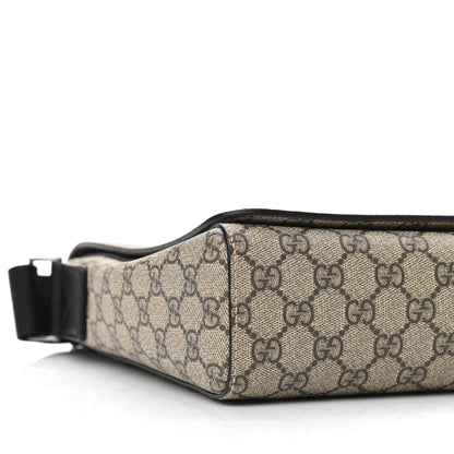 Gucci GG Supreme Monogram Web Flap Messenger Bag Black 10 of 11