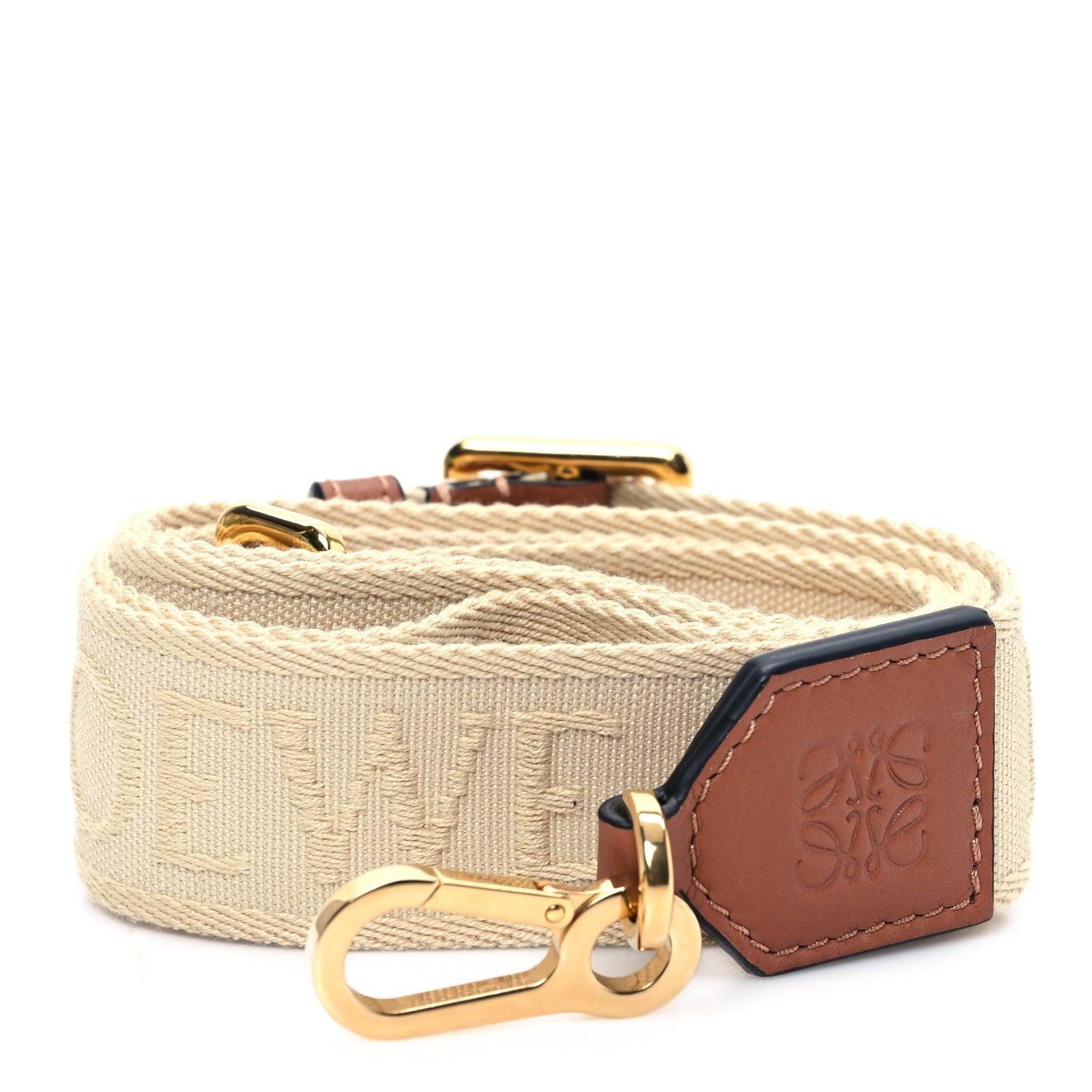 Loewe Calfskin Jacquard Anagram Strap Natural Tan 1 of 5