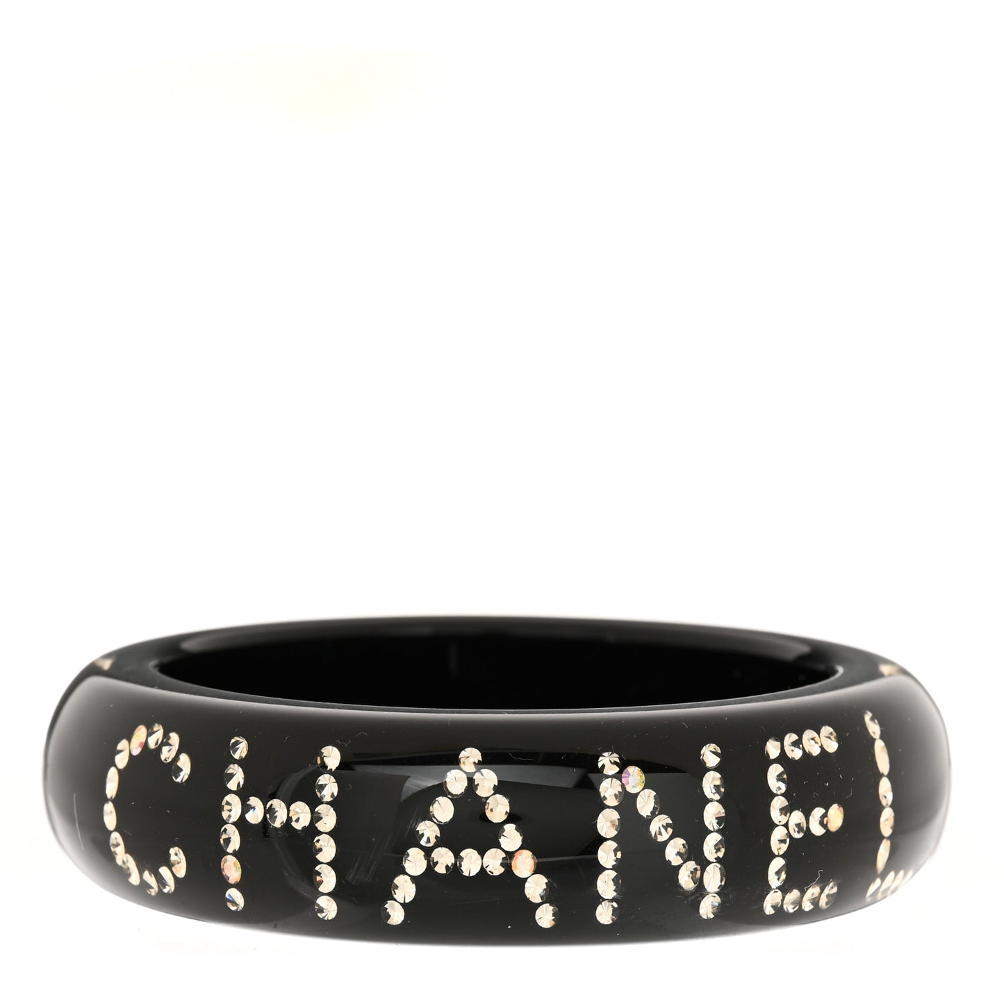 Resin Crystal CC Logo Bracelet Black