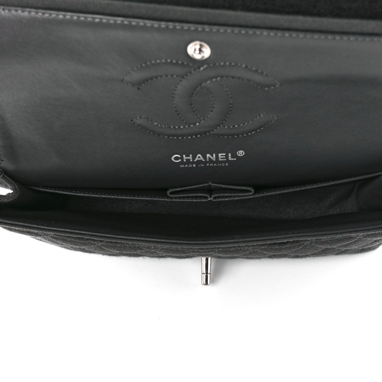 Jersey Quilted Medium Double Flap Grey