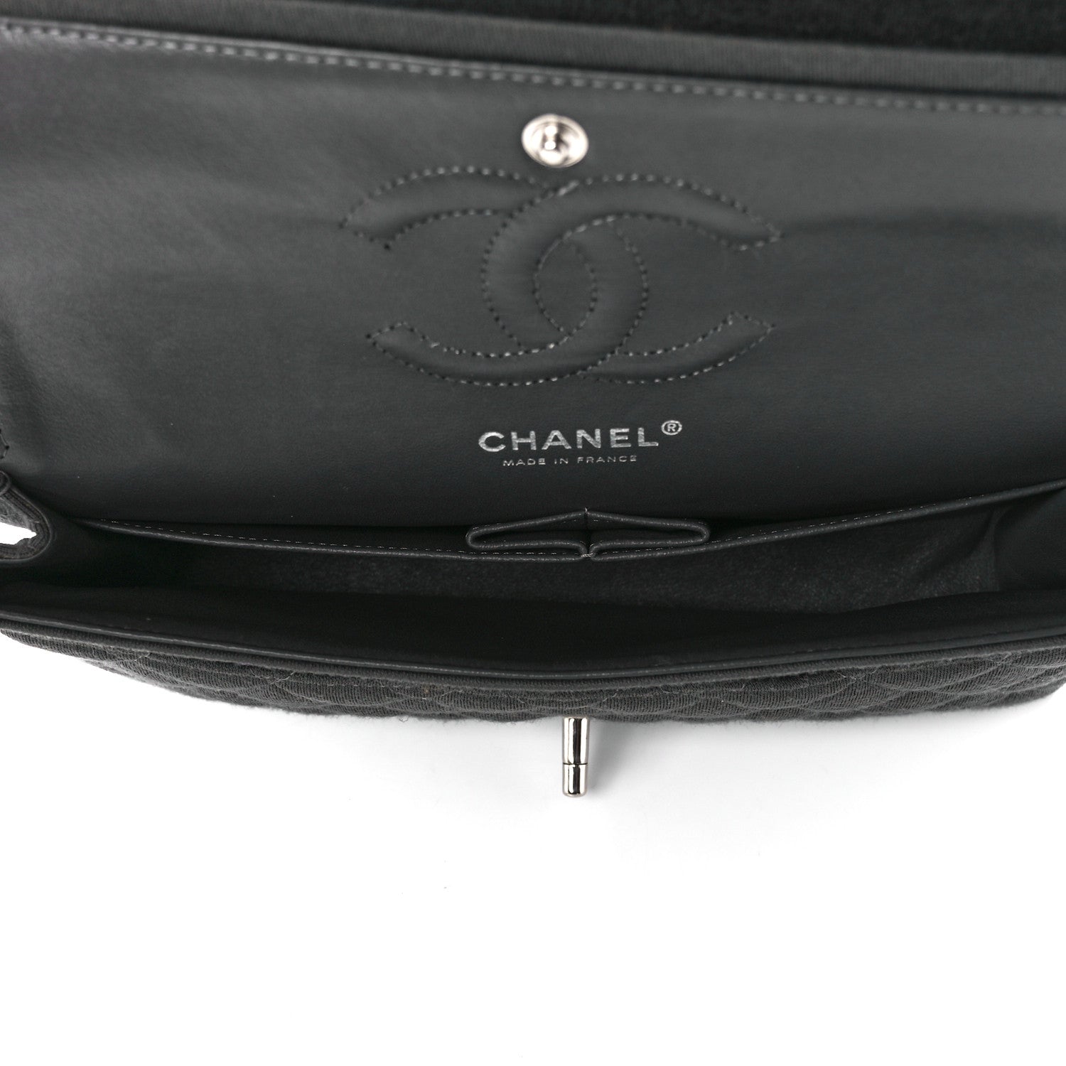 Chanel Jersey Quilted Medium Double Flap Grey 12 of 12