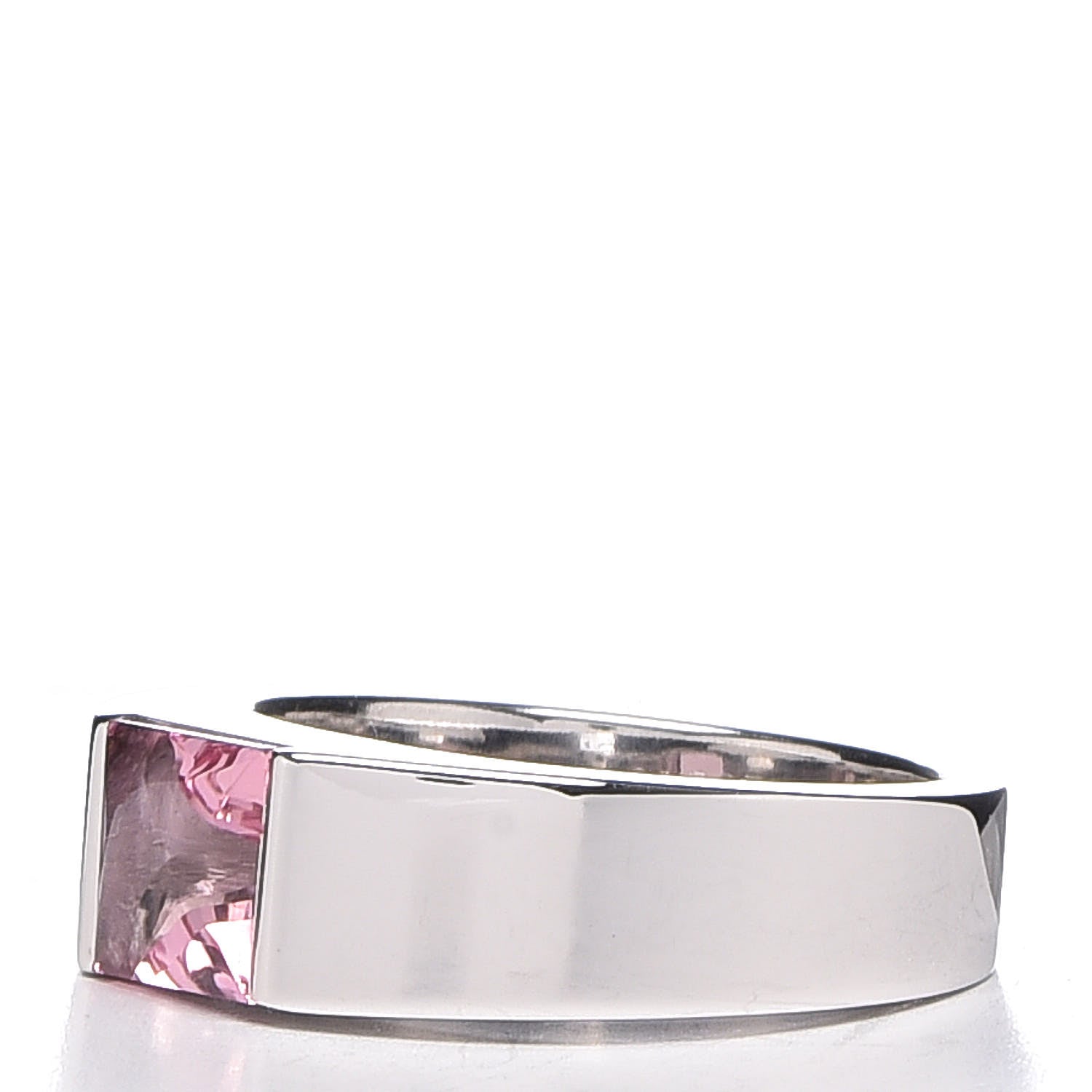 Cartier 18K White Gold Pink Tourmaline Tank Ring 48 4.5 3 of 5