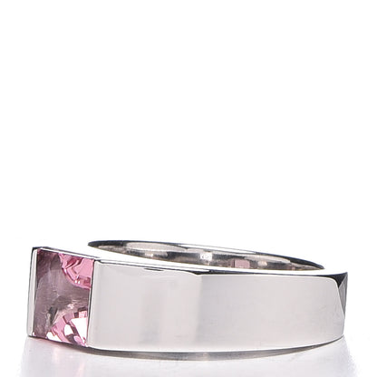 Cartier 18K White Gold Pink Tourmaline Tank Ring 48 4.5 3 of 5