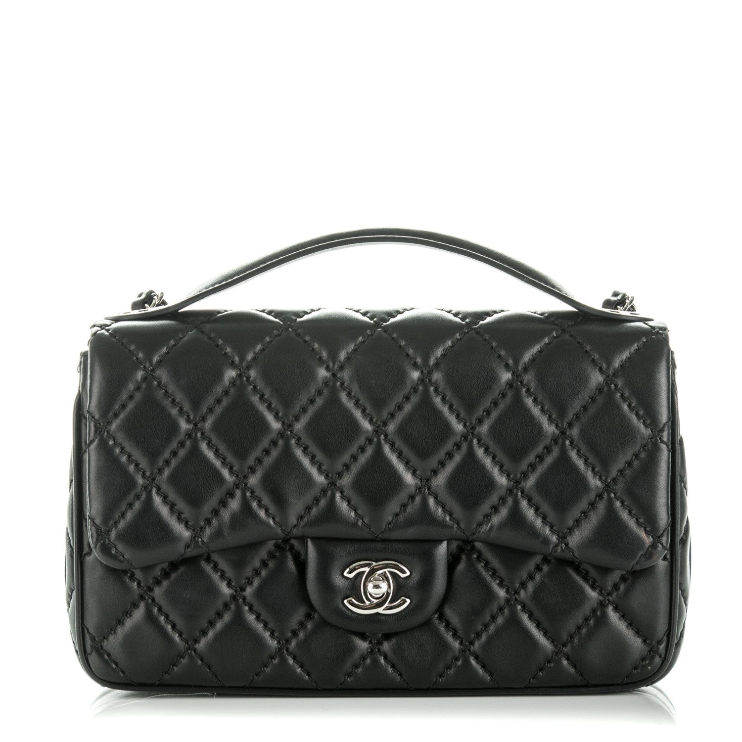 Chanel Lambskin Quilted Medium Easy Carry Flap Black 1 of 8