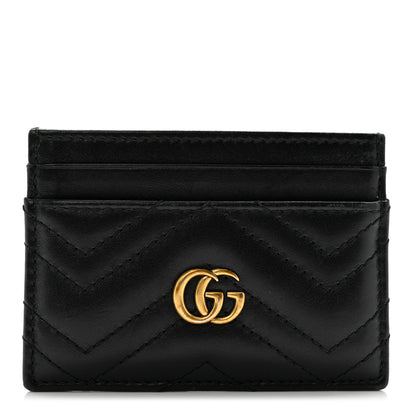 Gucci Calfskin Matelasse GG Marmont Card Holder Black 1 of 10