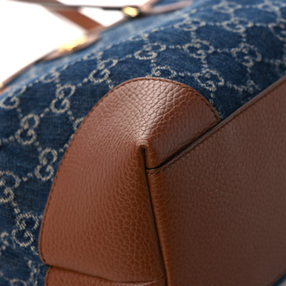 Gucci New Denim GG Monogram Medium Ophidia Shopping Tote Blue Tea Cuir 11 of 15
