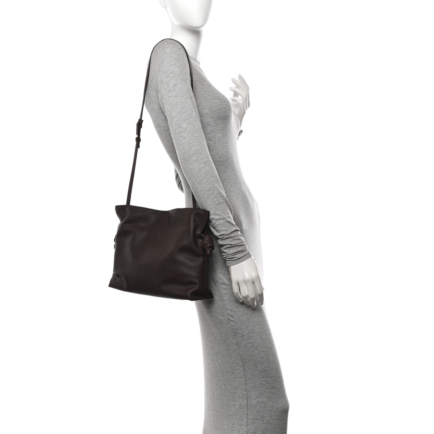 Nappa Medium Flamenco Knot Bag Chocolate
