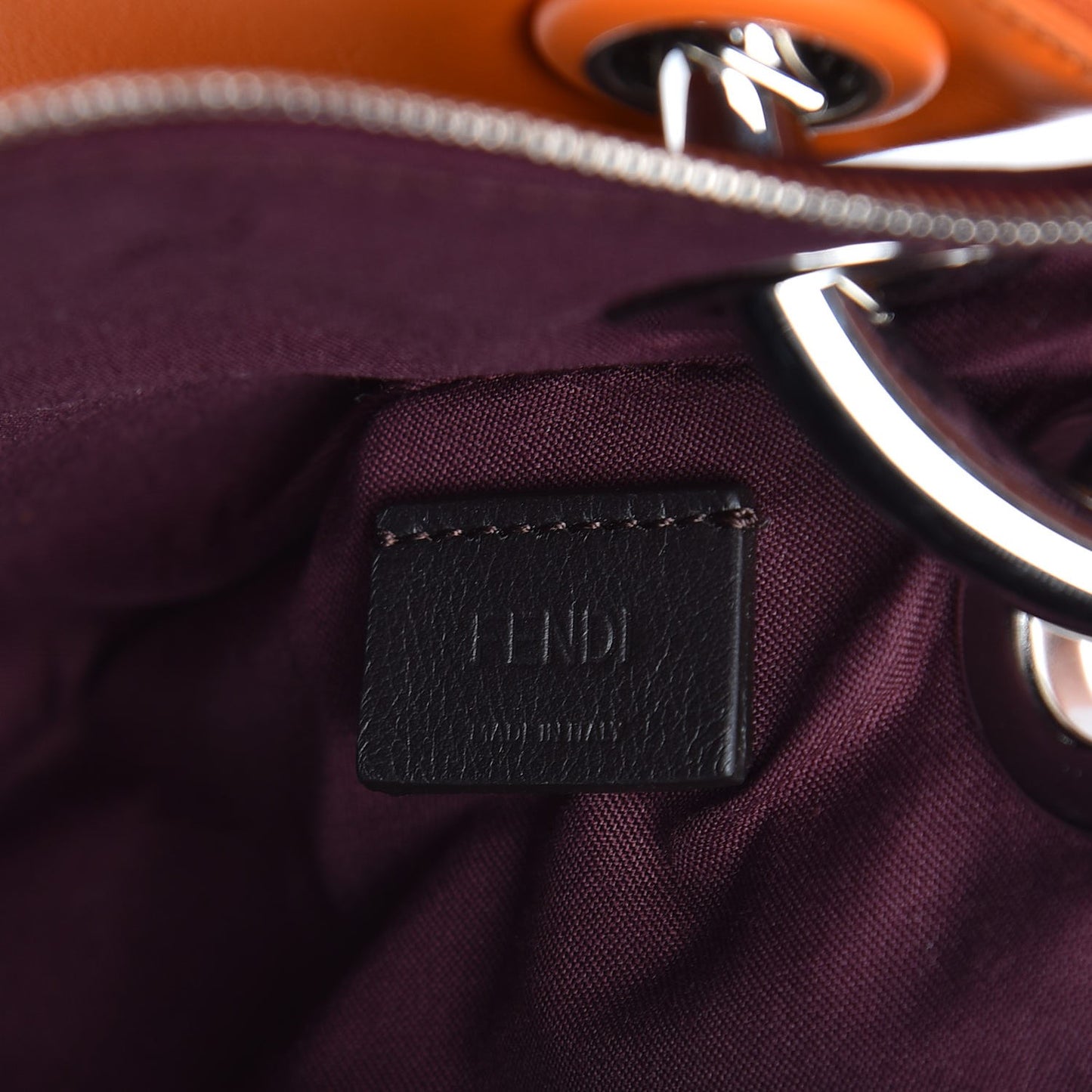 Calfskin Pearl F is Fendi Embellished Triplette Pouch Set Amido Papaya Amarone
