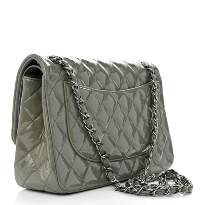 Chanel Patent Quilted Jumbo Double Flap Light Green 3 of 16