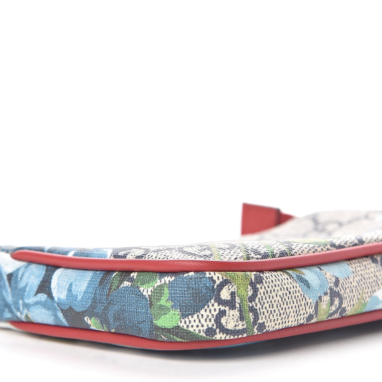 Gucci GG Supreme Monogram Blooms Mini Chain Bag Beige Blue Navy Hibiscus Red 8 of 10