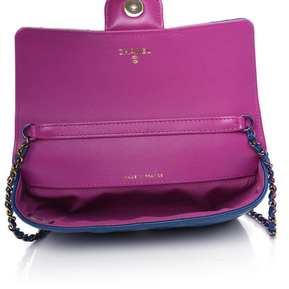 Chanel Lambskin Quilted Glasses Case With Chain Blue Purple 5 of 11
