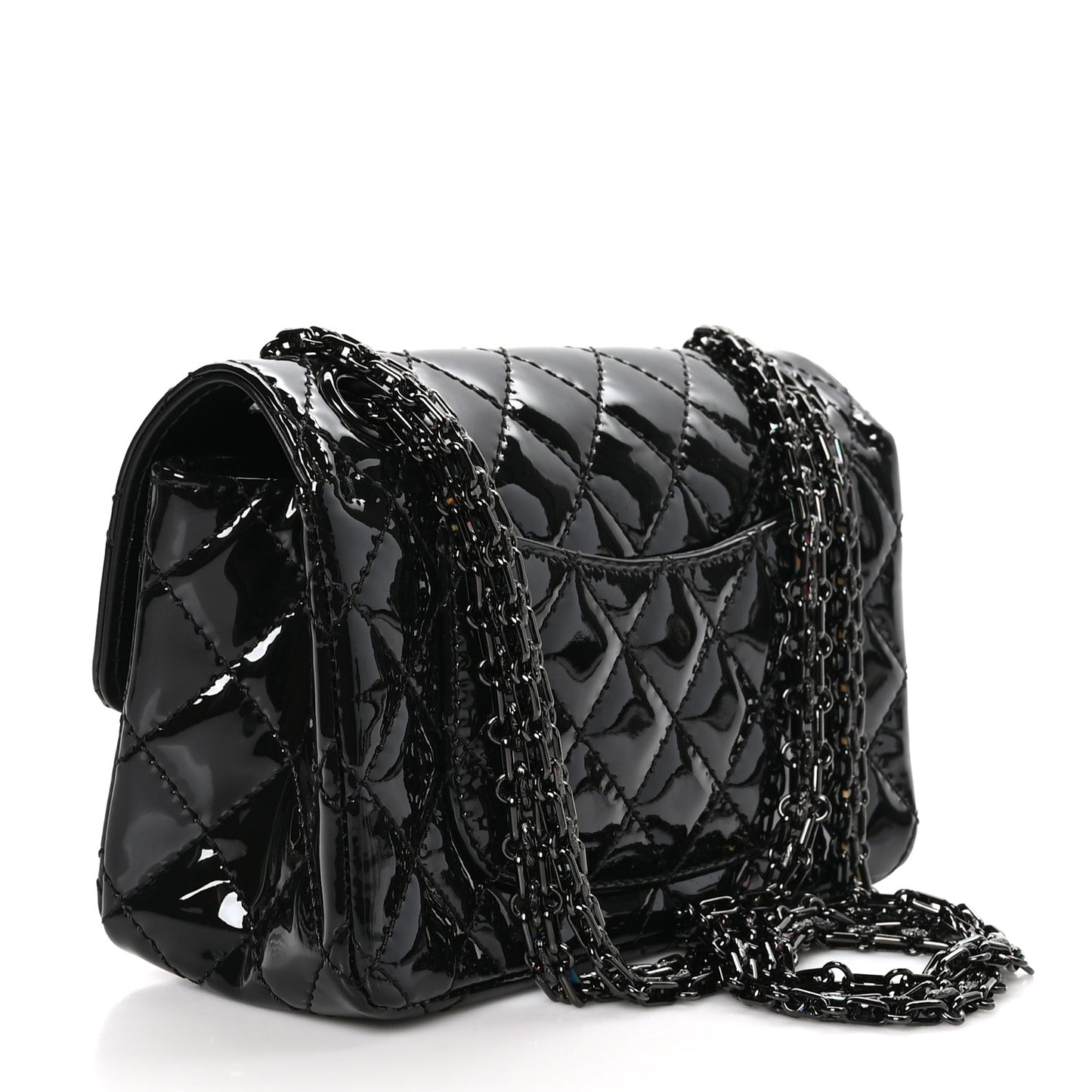 Patent Calfskin Quilted 2.55 Reissue Mini Flap So Black