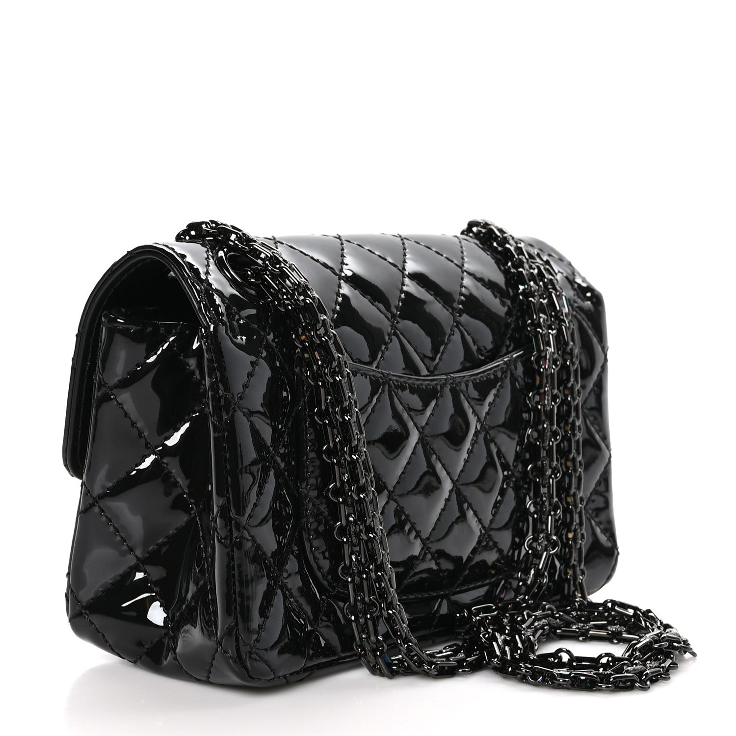 Chanel Patent Calfskin Quilted 2.55 Reissue Mini Flap So Black 3 of 11