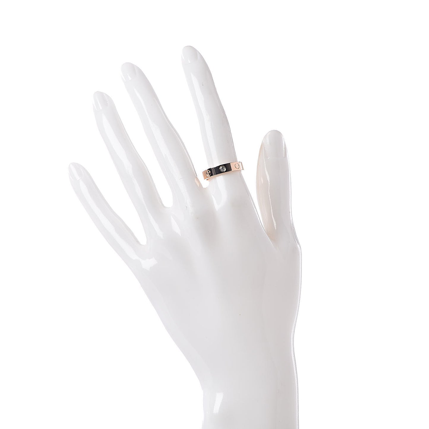 18K Pink Gold Diamond 4mm LOVE Wedding Band Ring 52 6