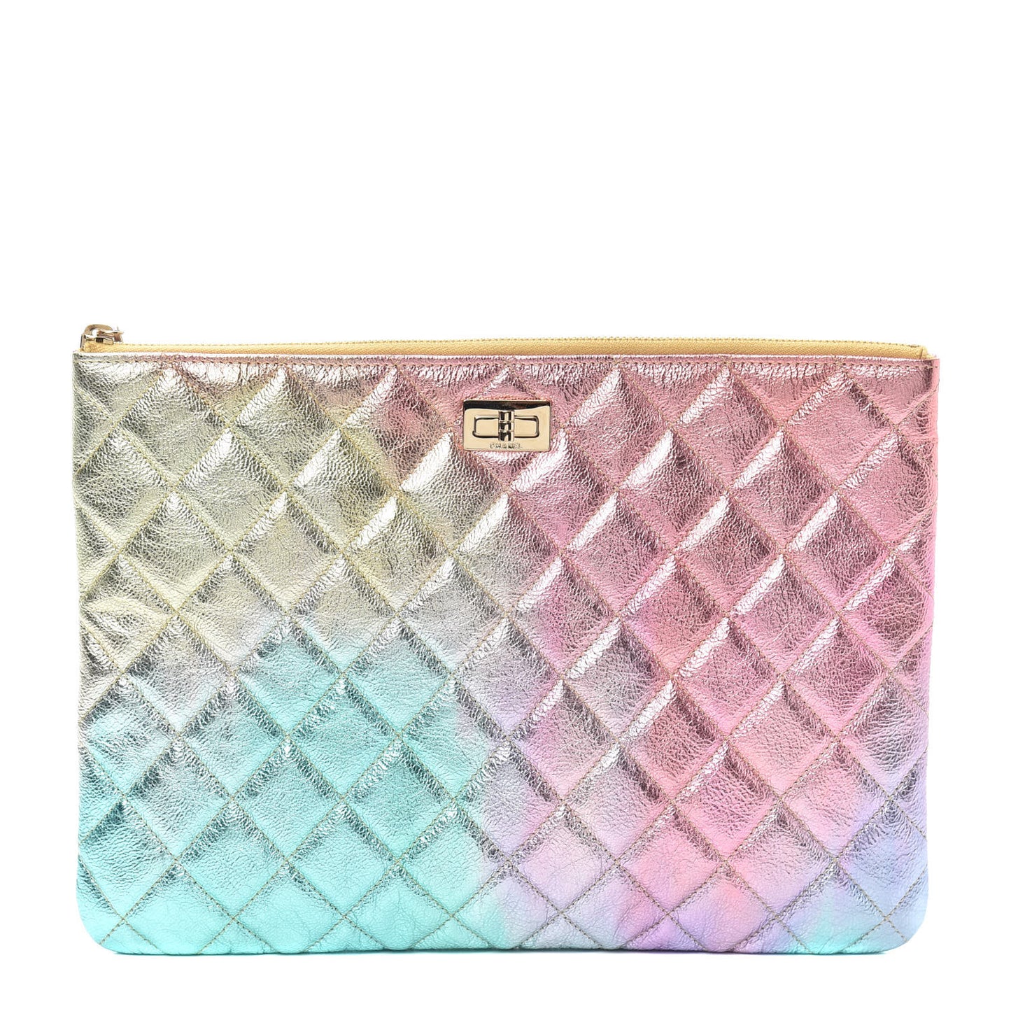 Metallic Goatskin Quilted Medium 2.55 Reissue Cosmetic Case Multicolor