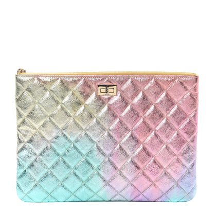 Chanel Metallic Goatskin Quilted Medium 2.55 Reissue Cosmetic Case Multicolor 1 of 7