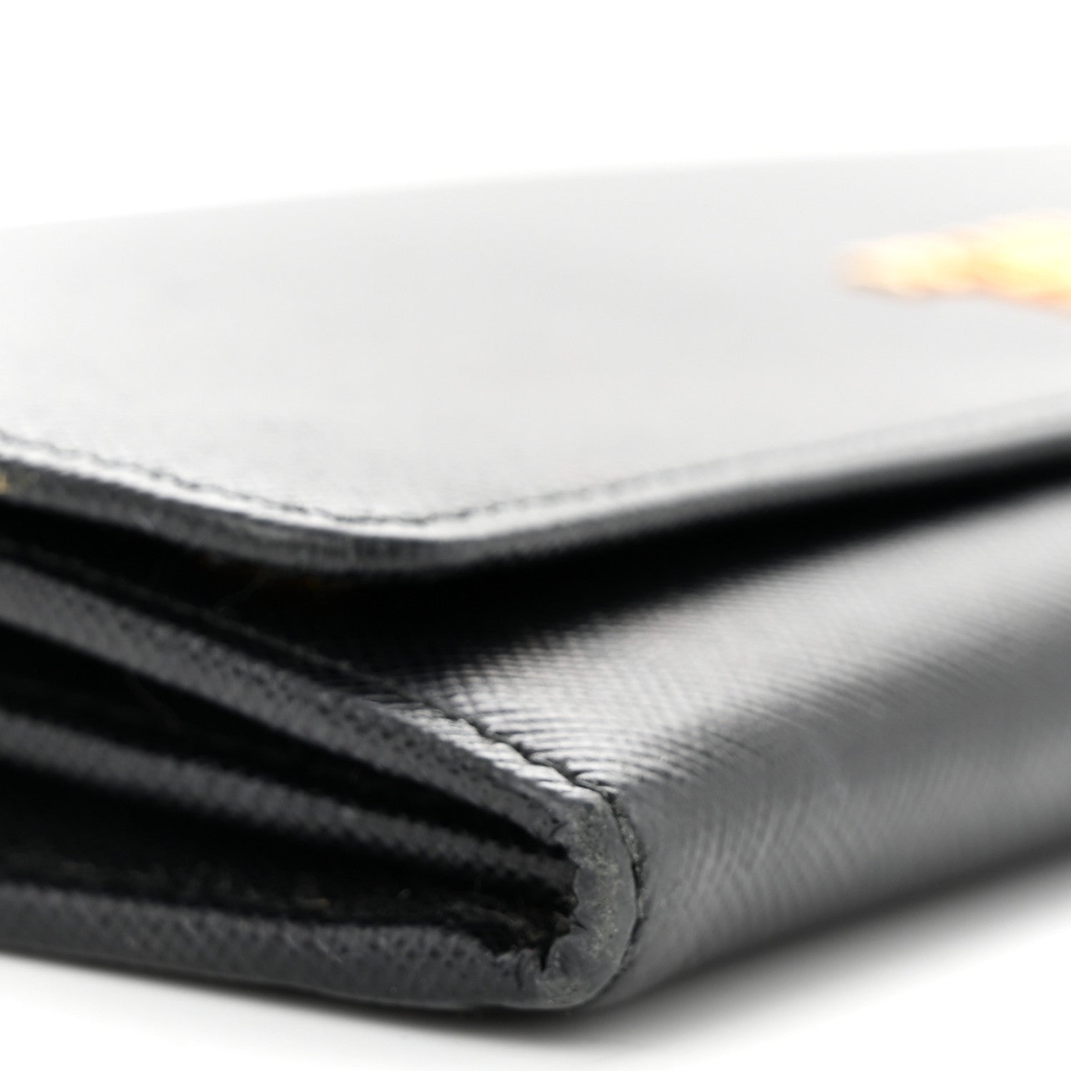 Prada Saffiano Metal Oro Chain Wallet Black 9 of 15