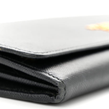 Prada Saffiano Metal Oro Chain Wallet Black 9 of 15